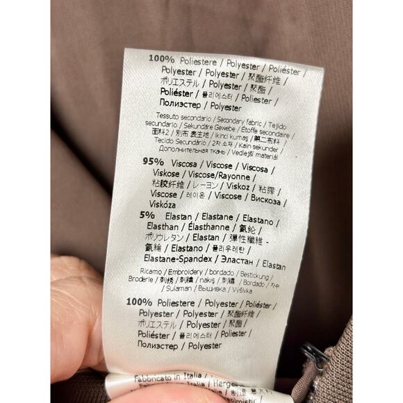 Fendi Roma 3/4 Sleeve Round Neck Midi Sheath Dress Tobacco Women's Size US 4 - Picture 5 of 5